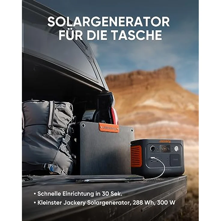 Jackery Solargenerator 300 Plus 40W Mini, 288Wh Tragbares Kraftwerk mit 40W Solarmodul in Buchgröße, LiFePO4 Batterie 300W Leistung für Outdoors RV Camping Notfälle – Bild 2