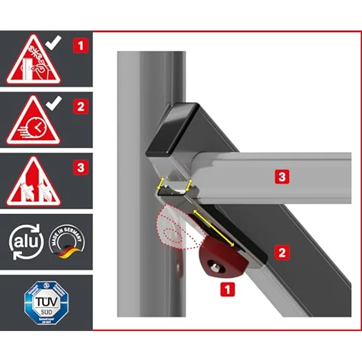 ALTEC Aluminium Fahrgerüst ALTEC Rollfix 2.0 mit Ø125mm Rollen und Wandanker, Made in Germany, maximale Arbeitshöhe 10 Meter – Bild 4