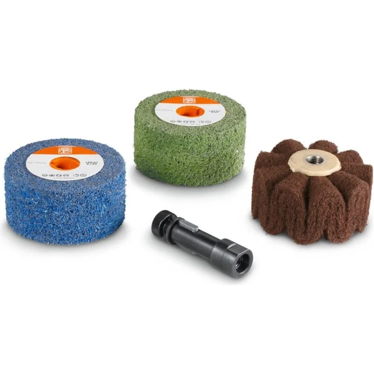 FEIN Edelstahl-Set Satinieren Profile, 5-teiliges Set für gleichmäßige Satinierung von Edelstahloberflächen, kompatibel mit Multitools