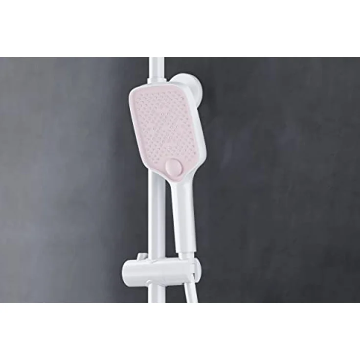 Bernstein Duschsystem BS371, Weiß matt - Thermostat, Ablagefläche, wählbare Handbrause und Duschkopf – Bild 4