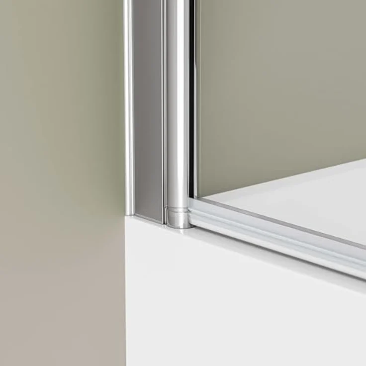 BERNSTEIN Schwenkbarer Badewannenaufsatz Duschabtrennung EX209 - 2 Glaselemente aus 6 mm Nano Echtglas, Chrom - 120 x 140 cm – Bild 3