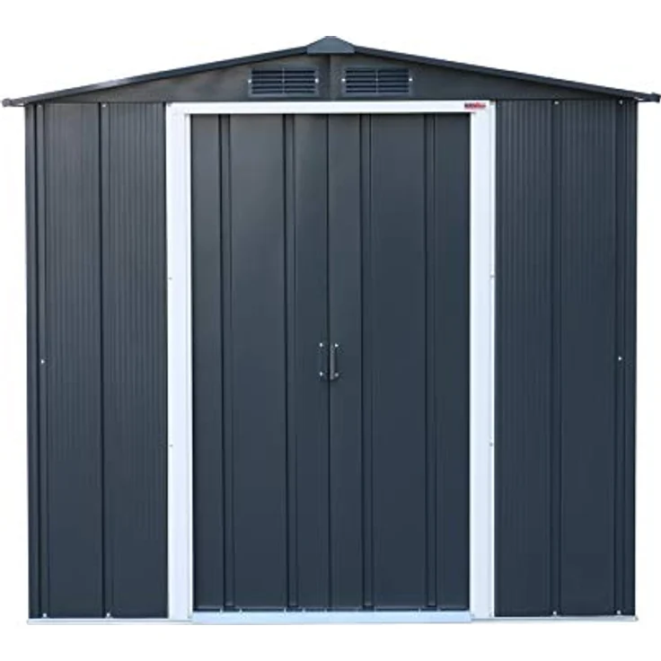 Duramax Metall Gartenhaus 202x174 Geräteschuppen Garten Gerätehaus Schiebetüren, H. 181 x B. 202 x T. 174 cm, Metall – Bild 8