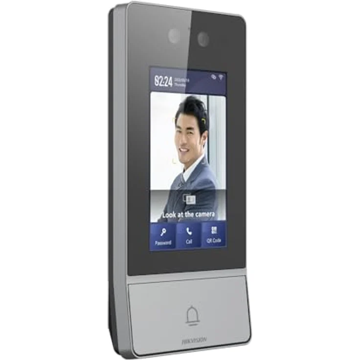 Hikvision KV9 IP-Video-Türstation, 2 Megapixel Kamera mit Zwei-Wege-Audio, 4.3" IPS Touchscreen, IP65, PoE, Aufputzmontage, Mobile App, Gesichtserkennung, MF-Karte, QR und PIN, 2 Relais – Bild 2
