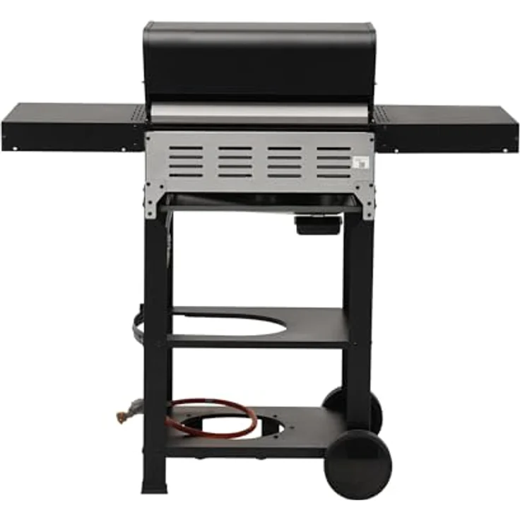 TAINO WABAYA 3+0 Gasgrill Grillwagen 3 Brenner Keramik Sear-Burner Piezo-Zündung Thermometer Warmhalterost Schwarz Matt mit Abdeckhaube – Bild 5