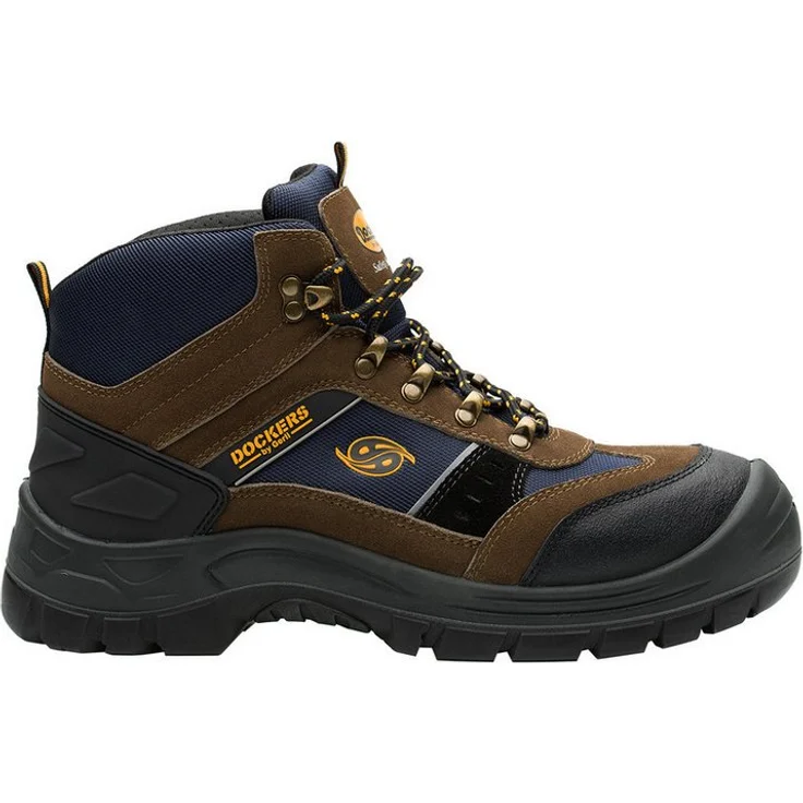 Dockers by Gerli Dockers Giga High S3, Braun Sicherheitsschuh mit Stahlkappe und robuster Bauweise