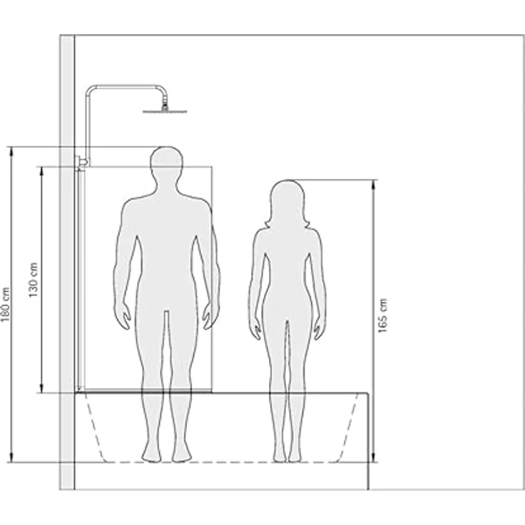 Duschwand Berlin, 70 x 130 cm, 5 mm Sicherheitsglas, Duschabtrennung für Badewanne Alu-Natur Anthrazit - Schulte – Bild 6