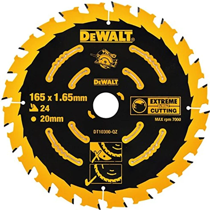 DeWalt Kreissägeblatt für Handkreissägen ohne Spaltkeil (Sägeblatt-ø 165-20, 24WZ, für universellen Einsatz) DT10300 – Bild 2