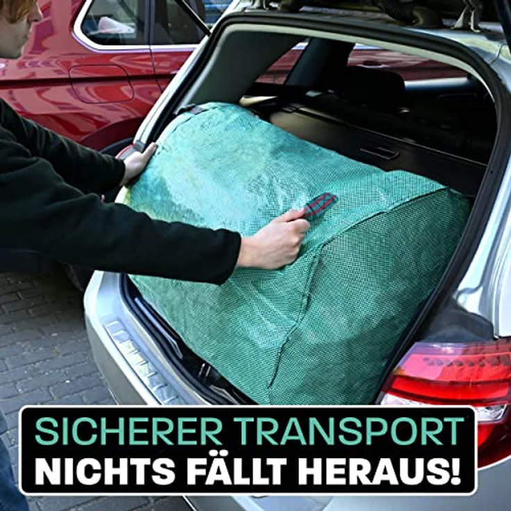 3x Gartenabfallsack 300 Liter Mit Deckel - Laubsack Mit 4 Reißfesten Griffen - Stabil - Faltbar - Wiederverwendbar - Robustes Polypropylen – Bild 5