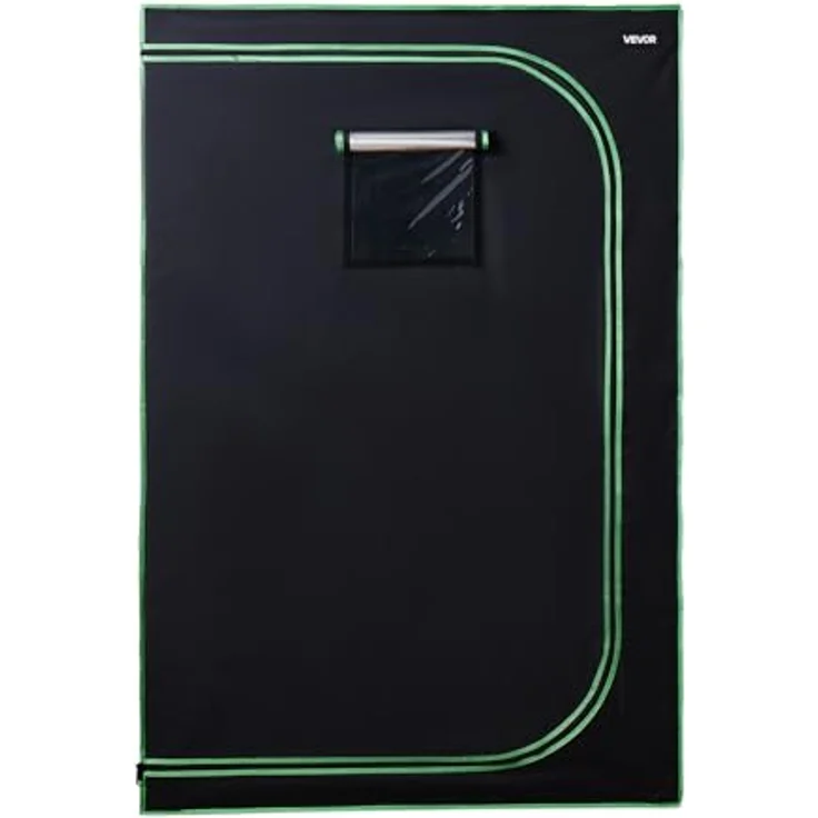 VEVOR Growzelt HX12060180, 120x60x180 cm Indoor-Pflanzenzelt aus 600D hochreflektierendem Mylar mit Beobachtungsfenster und Bodenwanne, für Obst, Blumen & Gemüse, Schwarz + Grün – Bild 9
