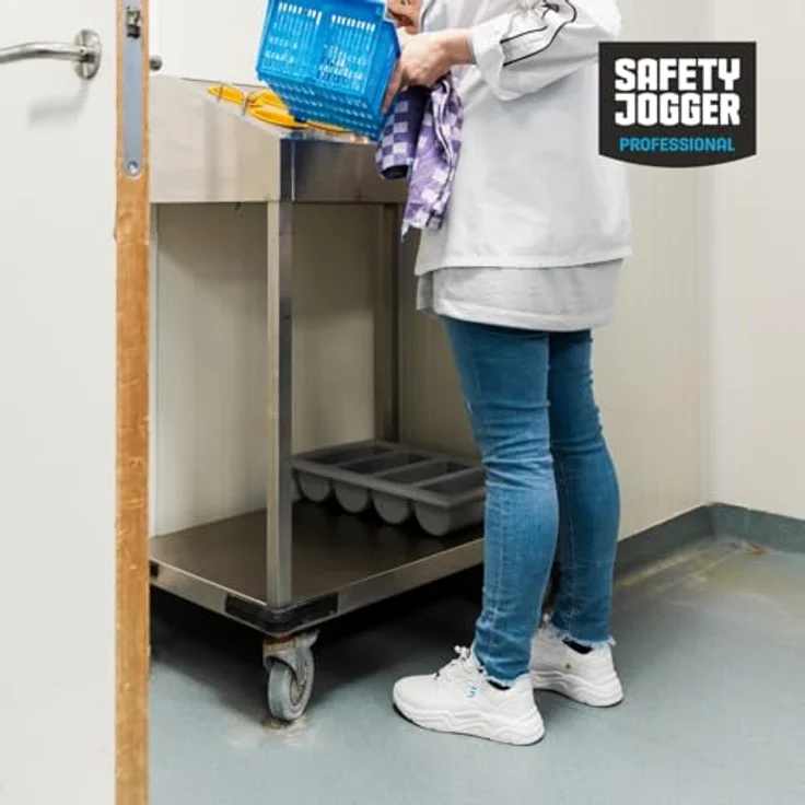 Safety Jogger Champ O2 Low, Rutschfeste Sicherheitsschuhe mit ESD-Schutz, metallfrei, weiß, Größe 39 – Bild 2