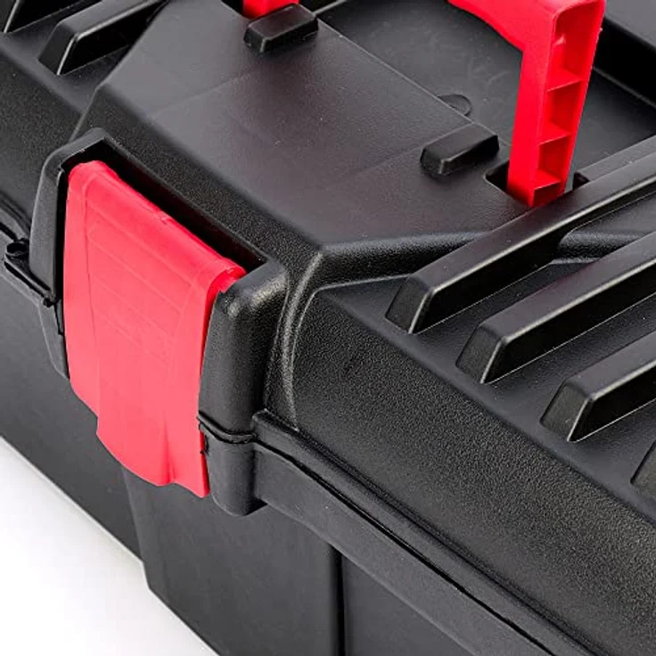 Werkzeugkasten Werkzeugkoffer mit integrierter Werkzeugtrage für Werkstatt Garage ABS-Klemmverschlüsse Kunststoff (400 x 200 x 186 mm) – Bild 4