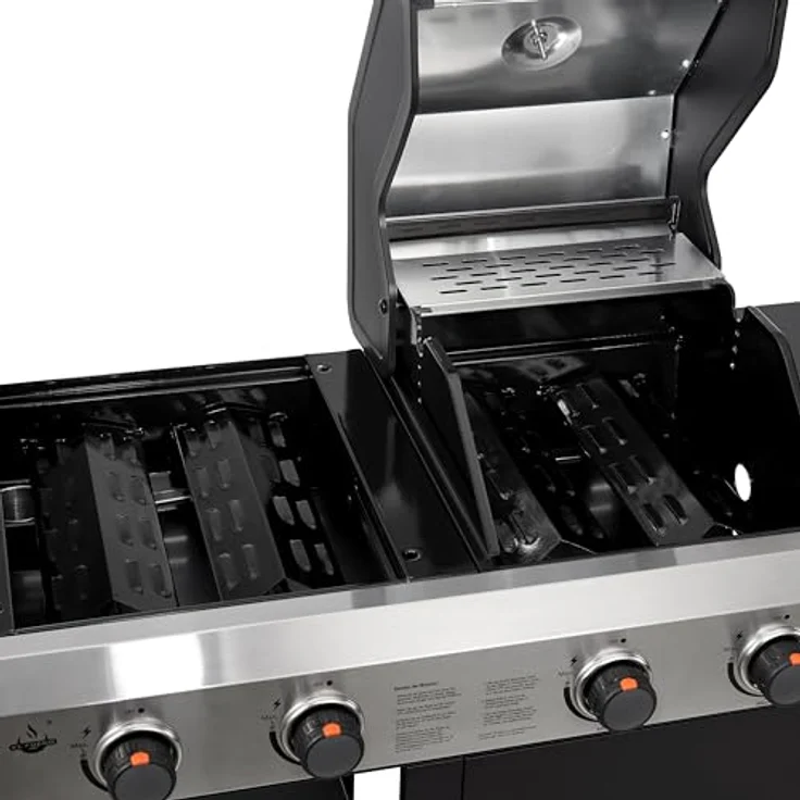 El Fuego Kombigrill "BOSTON" | 3-in-1 Gas, Pizza & Plancha-Grillplatte | Grill BBQ, inkl. Gasschlauch und Druckminderer, Gusseisen Grillrost, mit Thermometer und großen Seitenablagen | AY0 – Bild 5