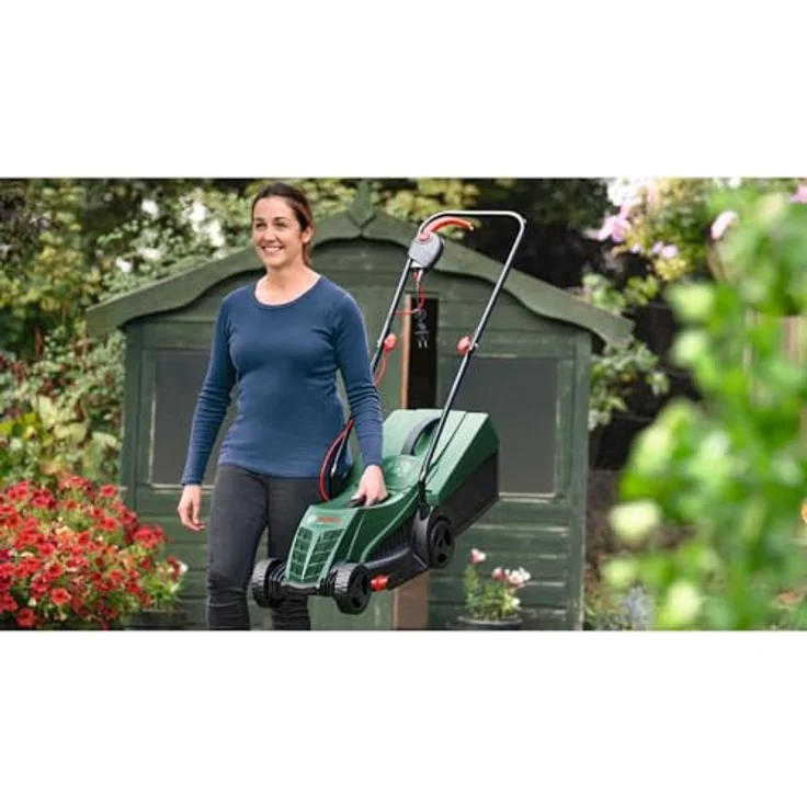 Bosch Home & Garden EasyRotak 32-205, Sichelmäher mit 1.200 Watt Motor, 32 cm Schnittbreite, dreistufige Schnitthöhenverstellung und 31 Liter Grasfangbox – Bild 2