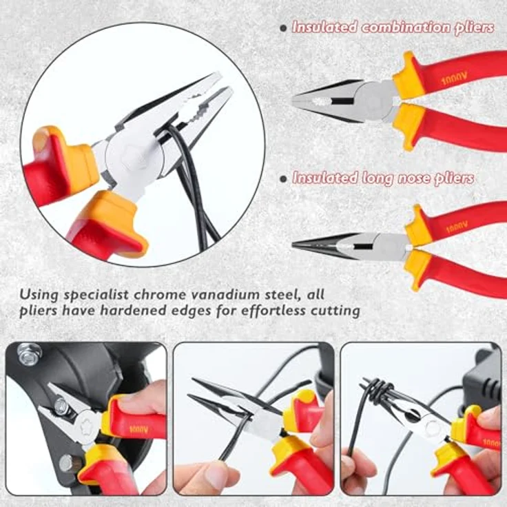 Mustbau 9 Pcs VDE Schraubendreher-Satz - Isolierte Schlitz- und Kreuzschlitzschraubendreher, Spannungsprüfer und mehr, VDE-zertifiziert – Bild 3