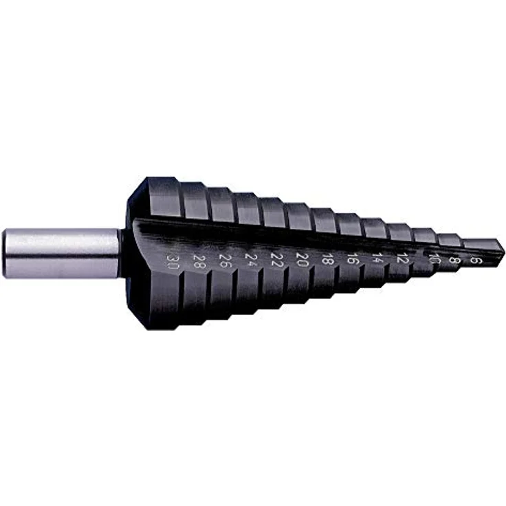 Exact 50067 HSS Stufenbohrer 4-20mm mit TiAIN-Beschichtung, Gesamtlänge 67mm, 3-Flächenschaft – Bild 1