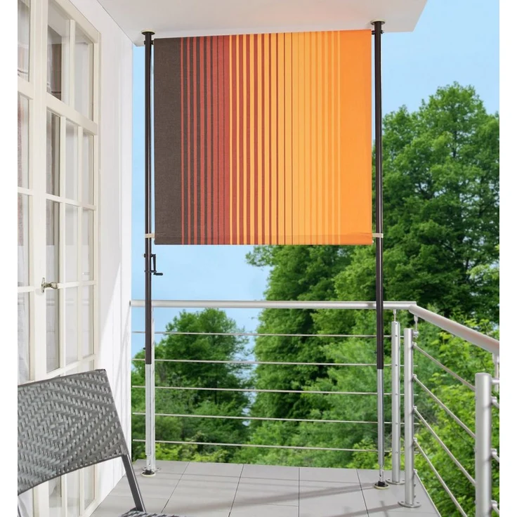 Angerer Freizeitmöbel Klemm-Senkrechtmarkise Nr. 100 orange/braun, BxH: 150x225 cm, gestreift, Polyacryl