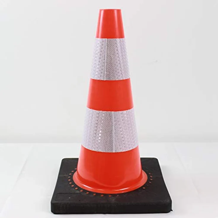 TRUTZHOLM Verkehrsleitkegel, 5er Set mit schwerem Gummifuß, wasser- und windfest, 45cm, orange mit Reflexstreifen zur Gefahrensicherung – Bild 5