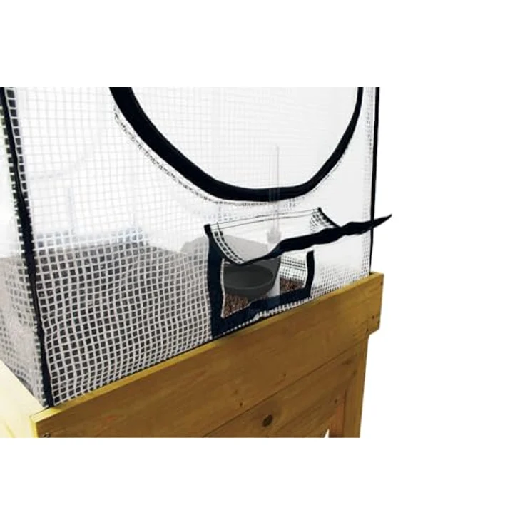 VegTrug® Gewächshausaufsatz Wall Hugger, Hochbeet Abdeckung mit Micro-Net-Funktion und PE-Folie, 179,5x41,5x90 cm, stabiler Stahlrahmen für verlängerte Anbausaison – Bild 4