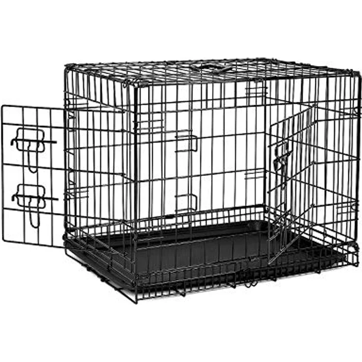 lionto Hundetransportkäfig Hundetransportbox Tiertransportbox Hundebox, (M) 61x44x51 cm schwarz – Bild 1