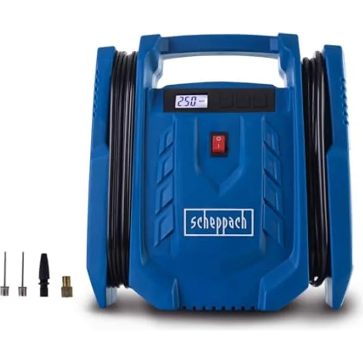 Scheppach Airforce 7 SC, Tragbarer Luftkompressor mit 8 bar Druck, Wartungsarm und Auto-Shut-Off