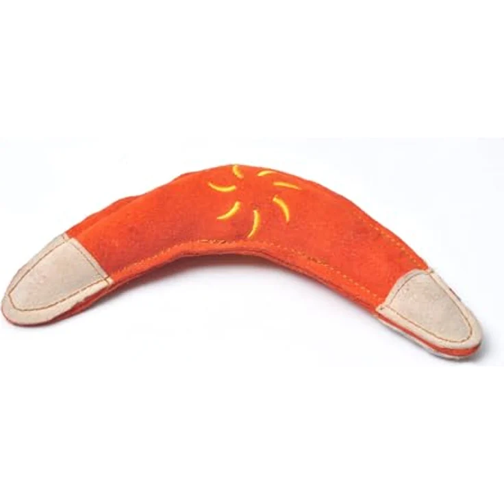 Aumüller Hundespielzeug aus Leder - Boomerang, orange – Bild 1