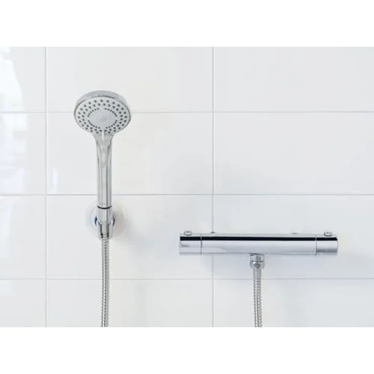 WENKO Handbrause Modell Basic Line Duschkopf Set, klassischer Brausekopf mit 5 Strahlarten, 150 cm Brauseschlauch – Bild 5