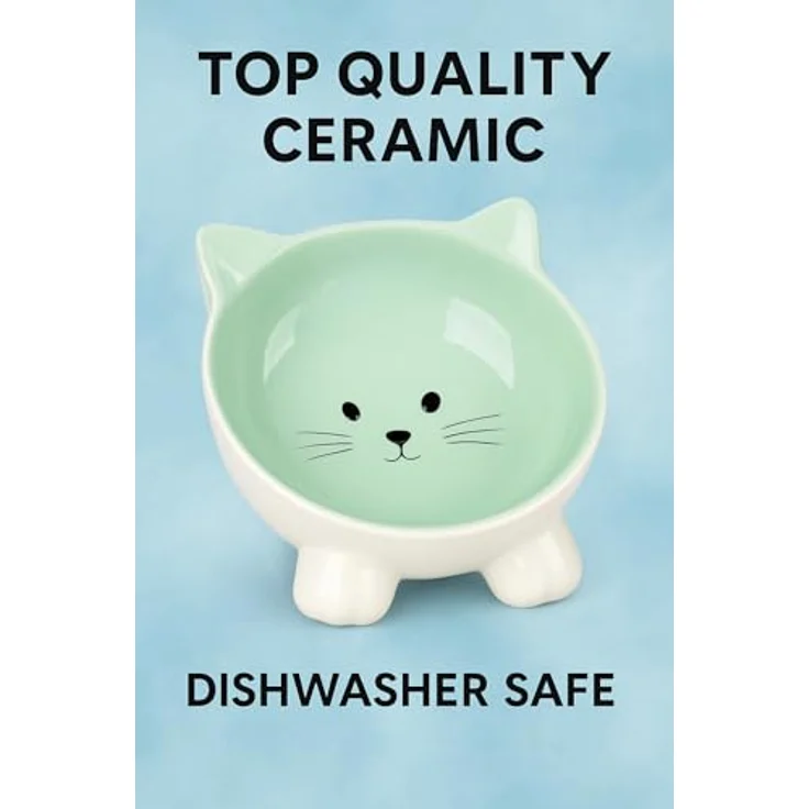 Flamingo Katzennapf Keramik, 125 ml Ø13,8 cm, spülmaschinenfest, flaches Design in Rosa – Bild 5