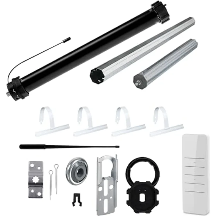 NOBILY Rolladen-Komplett-Set PR5 20Nm für 60mm Achtkantwelle, Mechanischer Funkmotor mit Mechanik-Set, Gesamtlänge bis 1,50 Meter, Überlastungsschutz und punktgenaue Abschaltung