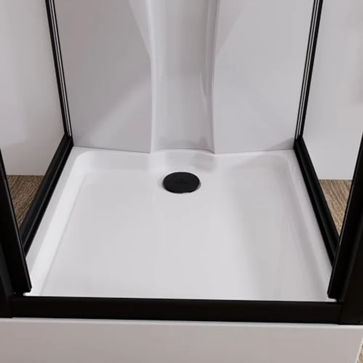 Schulte Komplettdusche Juist, 80x80 cm in Schwarz, mit ESG-Sicherheitsglas, Schiebetür, Duschwanne & Handbrause – Wellnesskabine EP1914504 – Bild 5