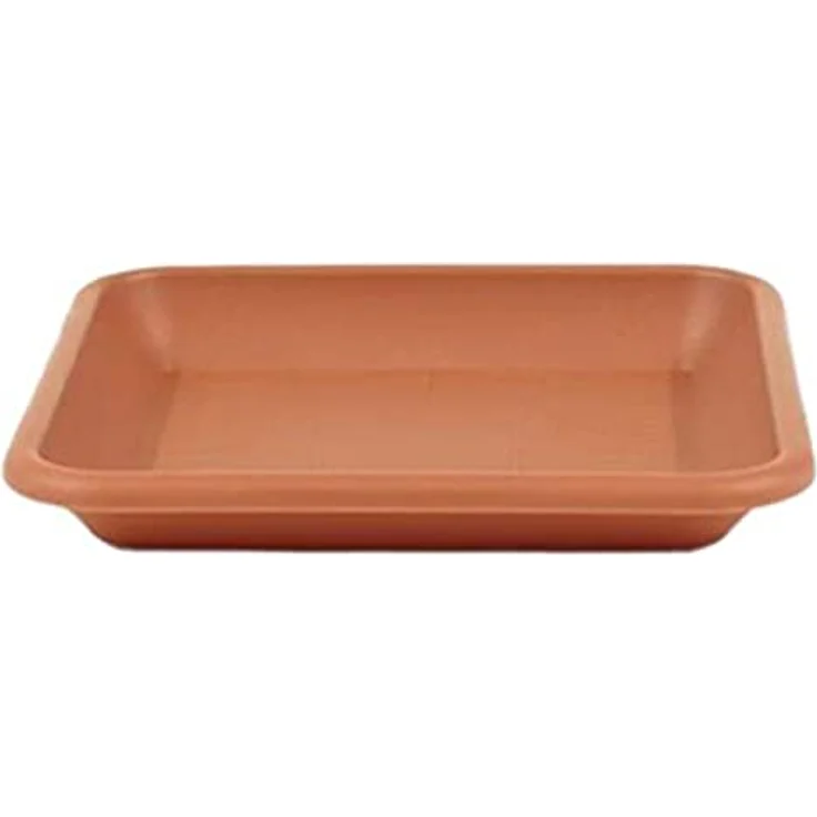 greemotion Blumentopfuntersetzer Jana in Terracotta - Pflanzenuntersetzer eckig für den Innen- und Außenbereich - Winterfest und UV-beständig, 20 x 20 cm