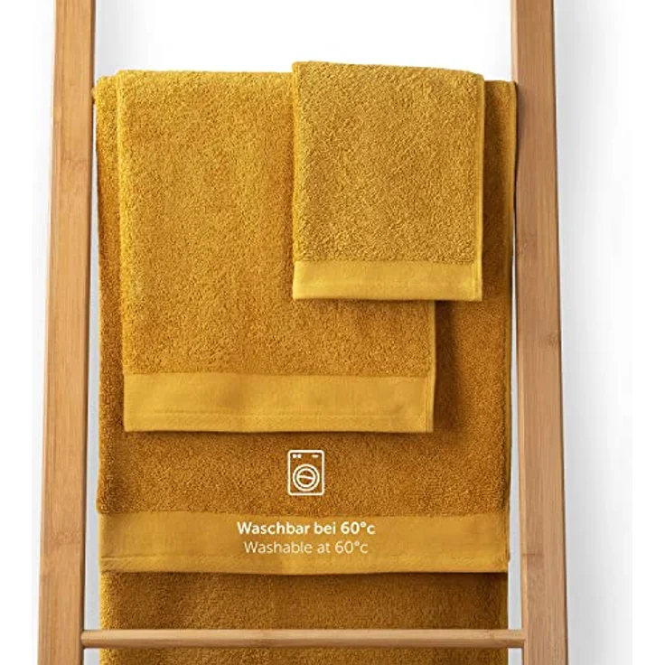 Blumtal Saunatuch, Gelb, 80x200 cm, Oeko-Tex® Standard 100, 100% Baumwolle, 500 g/m², Freizeit & Wellness – Bild 4