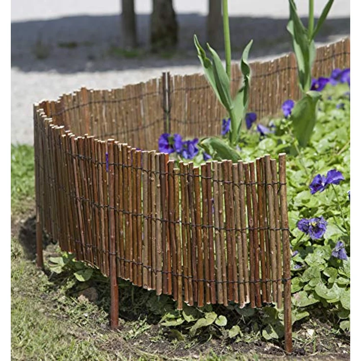 Windhager Beeteinfassung WEIDE Rolle, Beetumrandung Weidezaun Gartenzaun Rasenkante Palisade, Flexible Begrenzung für Blumen- und Gemüsebeete, aus verwebter Weide 35 x 100 cm, 06457 – Bild 4