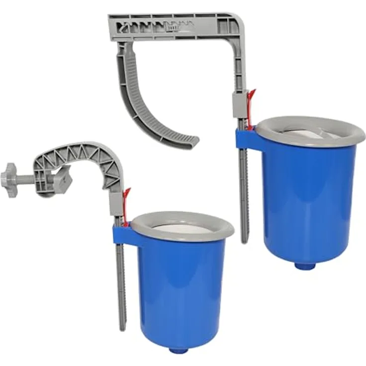HAF Pool Einhängeskimmer Komplett Set, Oberflächenskimmer für Quick-Up und Frame Pools, blau, inkl. Anschlussschlauch 32mm/38mm, höhenverstellbar von 150-240mm, mit Zubehör
