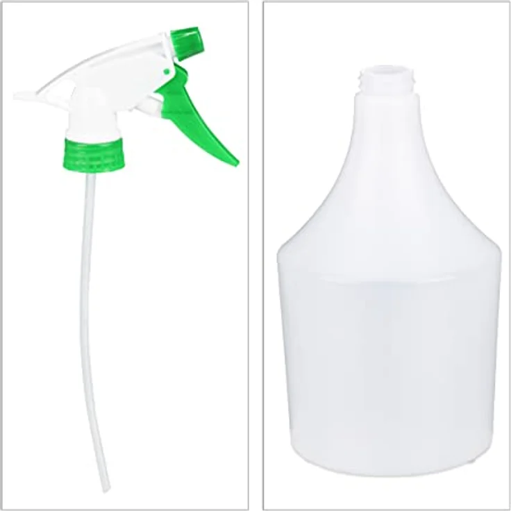 Sprühflasche Pflanzen, 3er Set, einstellbare Düse, 1 Liter, mit Skala, Kunststoff, Blumensprüher, weiß-grün – Bild 7