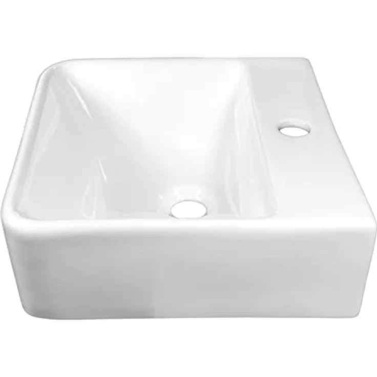 NEG Waschbecken Uno74H (eckig) Hänge-Waschschale/Waschtisch (weiß) mit schmalem Rand und Nano-Beschichtung – Bild 3