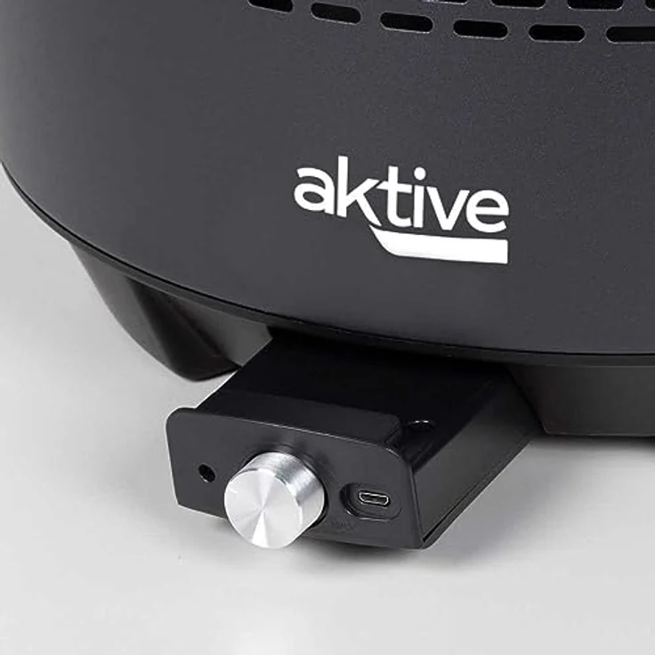 Aktive 63002 – Tragbarer Holzkohlegrill, wiederaufladbar, ohne Rauch, Schwarz, auslaufsicher, inklusive Tragetasche, Backen im Inneren, Grill, Maße Ø34 x 21,5 cm – Bild 5