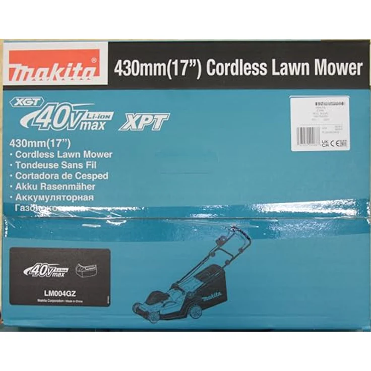 Makita Akku-Rasenmäher 'LM004GZ', max 40V, 43 cm Schnittbreite, 50 l, ideal für Rasenflächen bis 830 m², inkl. Mulchstopfen, zentral verstellbare Räder. – Bild 18
