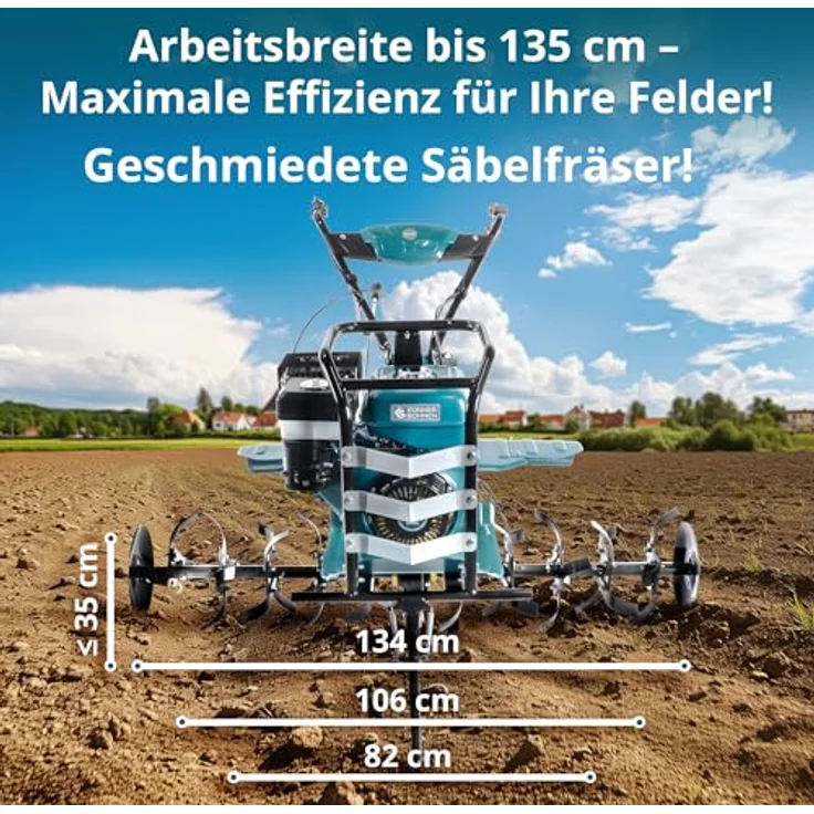 Könner & Söhnen Benzinmotorhacke KS 9HP-1350G-3 (400), 1-St., Benzin-Bodenhacke mit 134 cm P_flugbreite – Bild 3