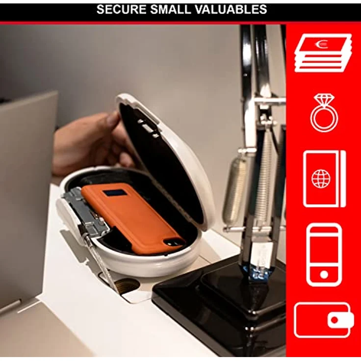 MASTER LOCK Tragbarer Tresor [Zahlenschloss] [mit Kabel] [Weiß] 5900EURDWHT – Sichern Sie Ihre Wertgegenstände auf Reisen – Bild 3
