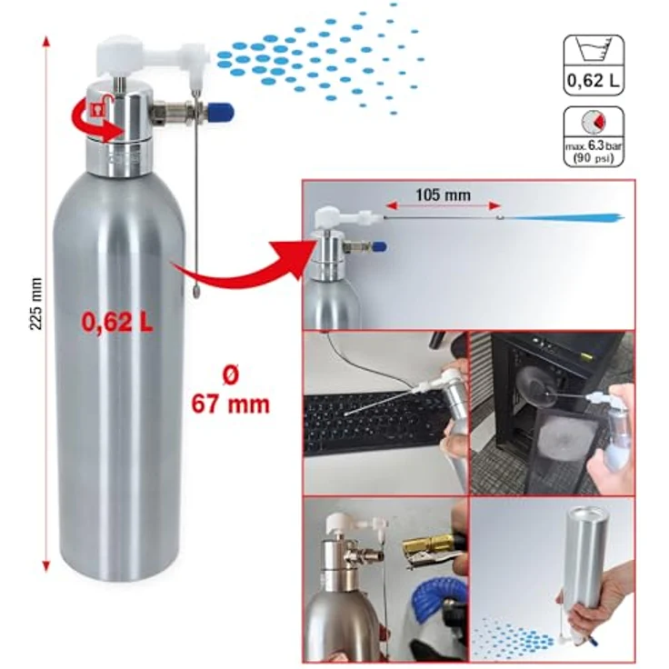 KS Tools Drucksprühflasche, 0.62 l, Aluminium, Nebel- und Präzisionsstrahl mit Überdruckventil, chemisch beständige Dichtungen – Bild 2