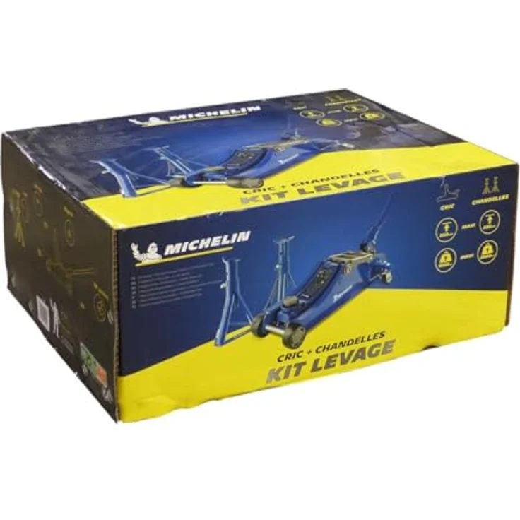 Michelin Hebebock 1800 Kg, Hydraulischer Wagenheber mit höhenverstellbarem Bereich von 105 mm bis 350 mm, blau – Bild 3