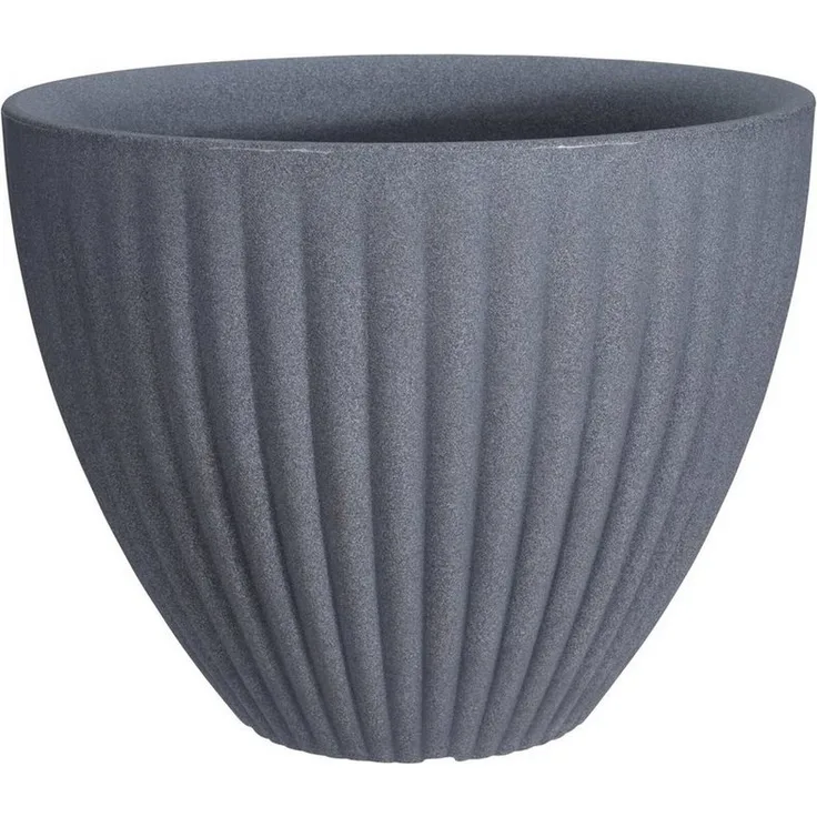 HTI-Living Pflanzkübel Pflanztopf Steinoptik, runder Blumentopf in Anthrazit, frost- und UV-beständig, Ø 39 cm, 5,7 Liter