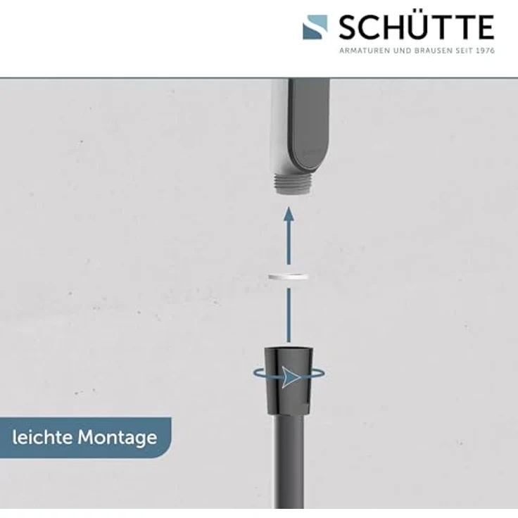 Schütte Stangenbrause-Set KARIBIK, Höhe 78,5 cm, 3 Strahlarten, höhenverstellbar, mit Antikalk-Beschichtung, wassersparend, schwarz matt – Bild 7