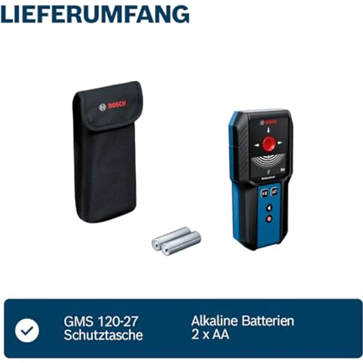 BOSCH Leitungsortungsgerät GMS 120-27 Professional Ortungsgerät, Strom, mit Farbcodierte Markierungsloch – Bild 5