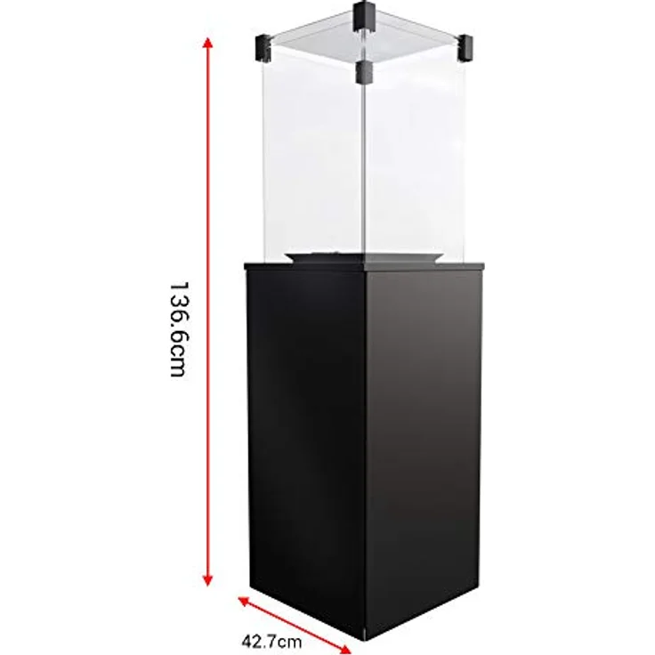 KRATKI Gaskamin Patio Mini | 4-8,2kW | 1366x427mm | Stahl | Fernbedienung | Gasfeuerstelle für Terrassen & Garten | Outdoorkamin in Schwarz – Bild 4