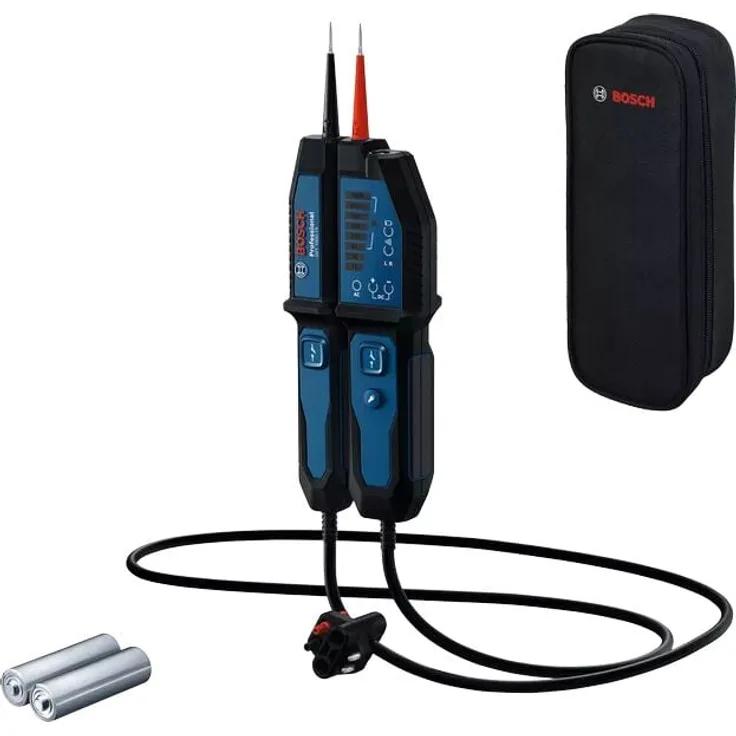 Bosch Professional Spannungsprüfer GVT 1000-15, robuster Prüfgerät bis 1000 V AC/DC, IP65 Schutzklasse, inklusive Tasche