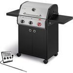 Enders Gasgrill CHICAGO Next 3 R Turbo, 3 Edelstahlbrenner, doppelwandige Garhaube, integriertes Thermometer, 10,6 kW, Switch Grid™, 800° Grad Turbo Zone™, 2 abklappbare Seitenablagen