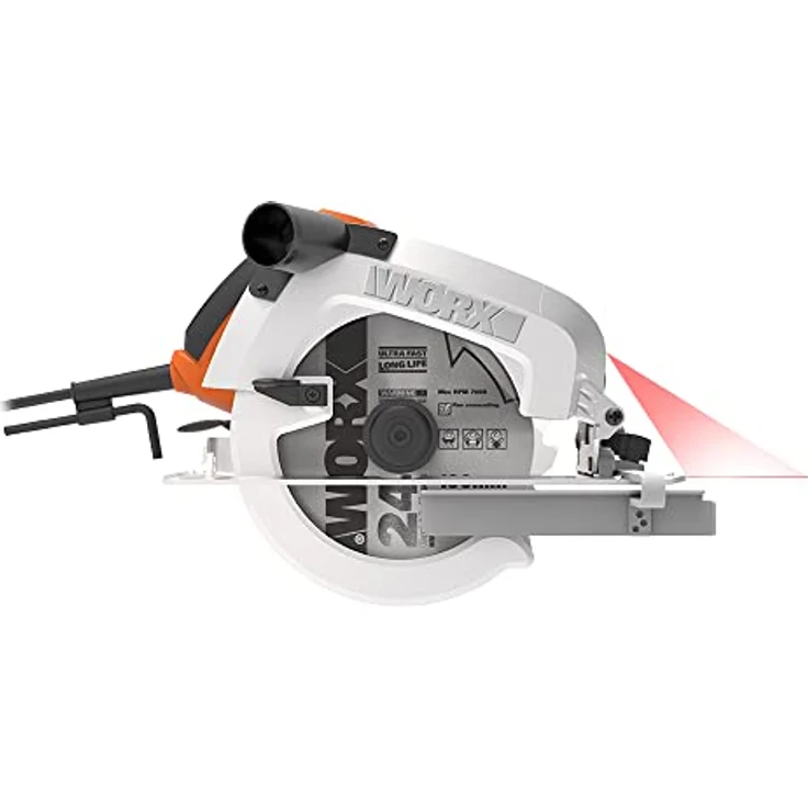WORX WX445 Handkreissäge 1600W - mit präziser Schneidleistung, Laserführungssystem, einstellbarem Schnittwinkel & Parallelanschlag ? 190mm Sägeblatt mit 24 Zähnen – Bild 2
