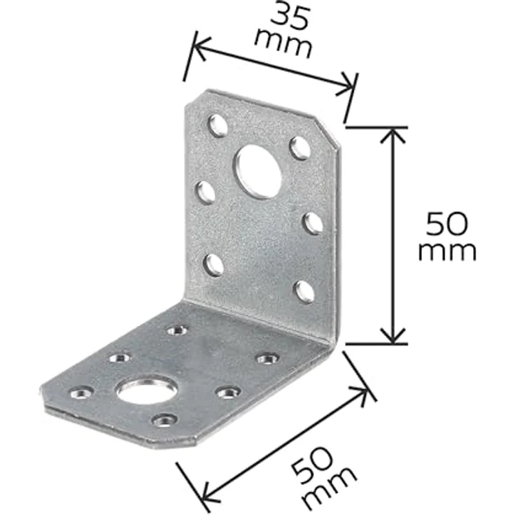 GAH Alberts Winkelverbinder, 50 x 50 x 35 mm, verzinkt | Holzverbinder-Winkel, Stahl – Bild 3