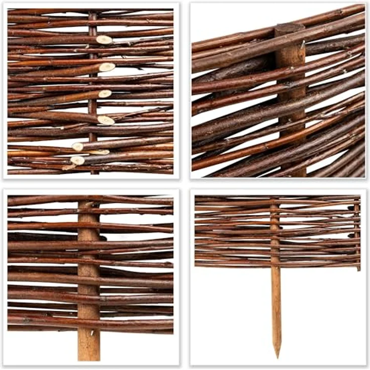 Creative Home Beeteinfassung Weide Weidenzaun 5er Set, 60 x 40 cm, stabil und robust – Bild 8